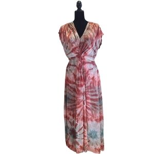 Young Fabulous & Broke Maxi Dress Tie Dye Sz L